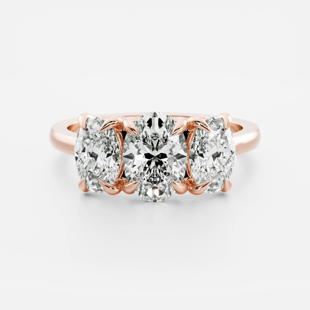 Stunning 1.0-2.0 CT Oval Moissanite Engagement Ring with Three Stone Design