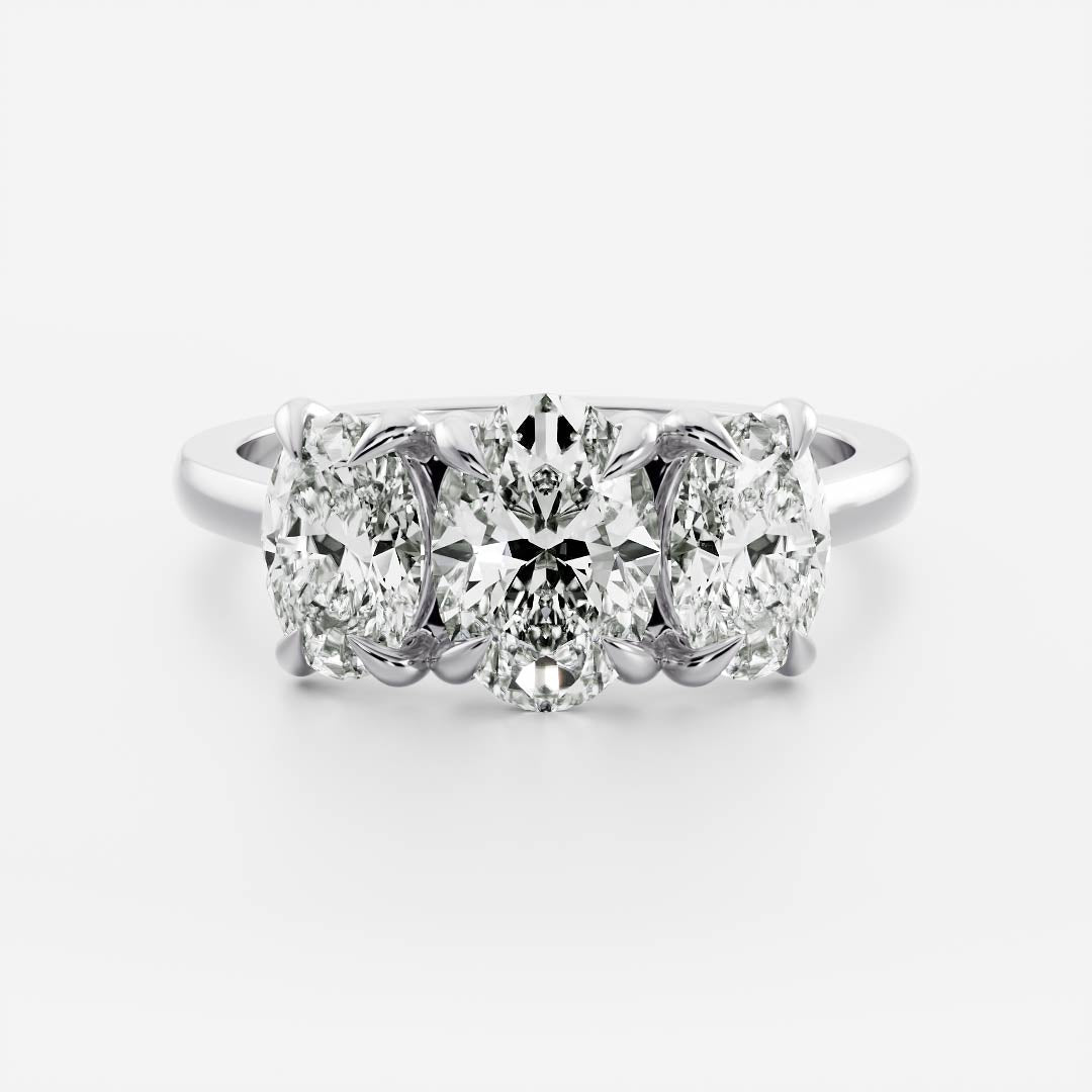 Stunning 1.0-2.0 CT Oval Moissanite Engagement Ring with Three Stone Design