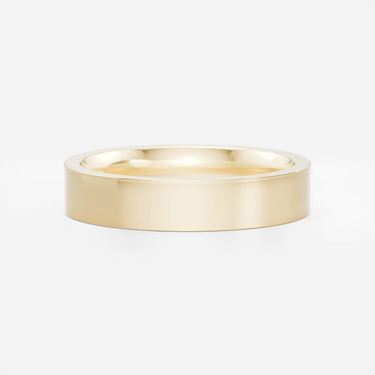 Classic Statement Single Stone Men's Gold Wedding Band
