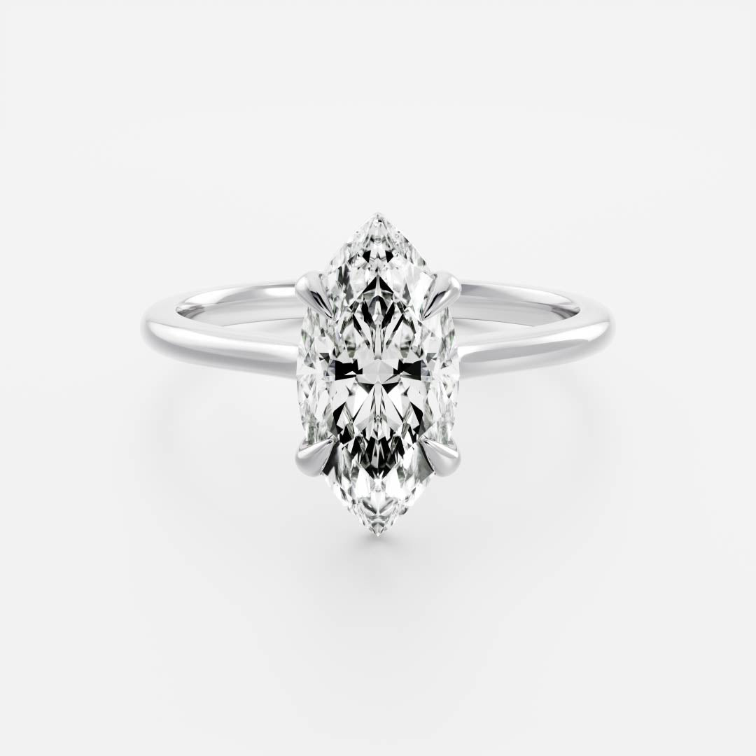 Stunning 1.5-2.5 CT Marquise Moissanite Engagement Ring with Solitaire Design
