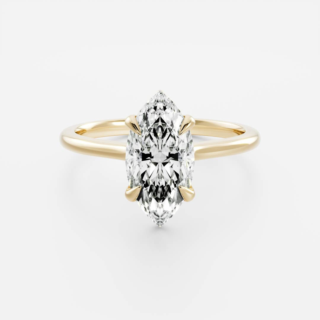 Stunning 1.5-2.5 CT Marquise Moissanite Engagement Ring with Solitaire Design