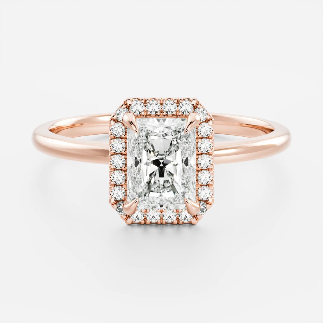 Stunning 1.5-2.5 CT Radiant Moissanite Engagement Ring with Halo Design