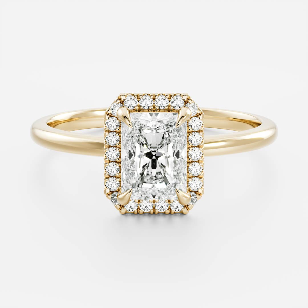 Stunning 1.5-2.5 CT Radiant Moissanite Engagement Ring with Halo Design