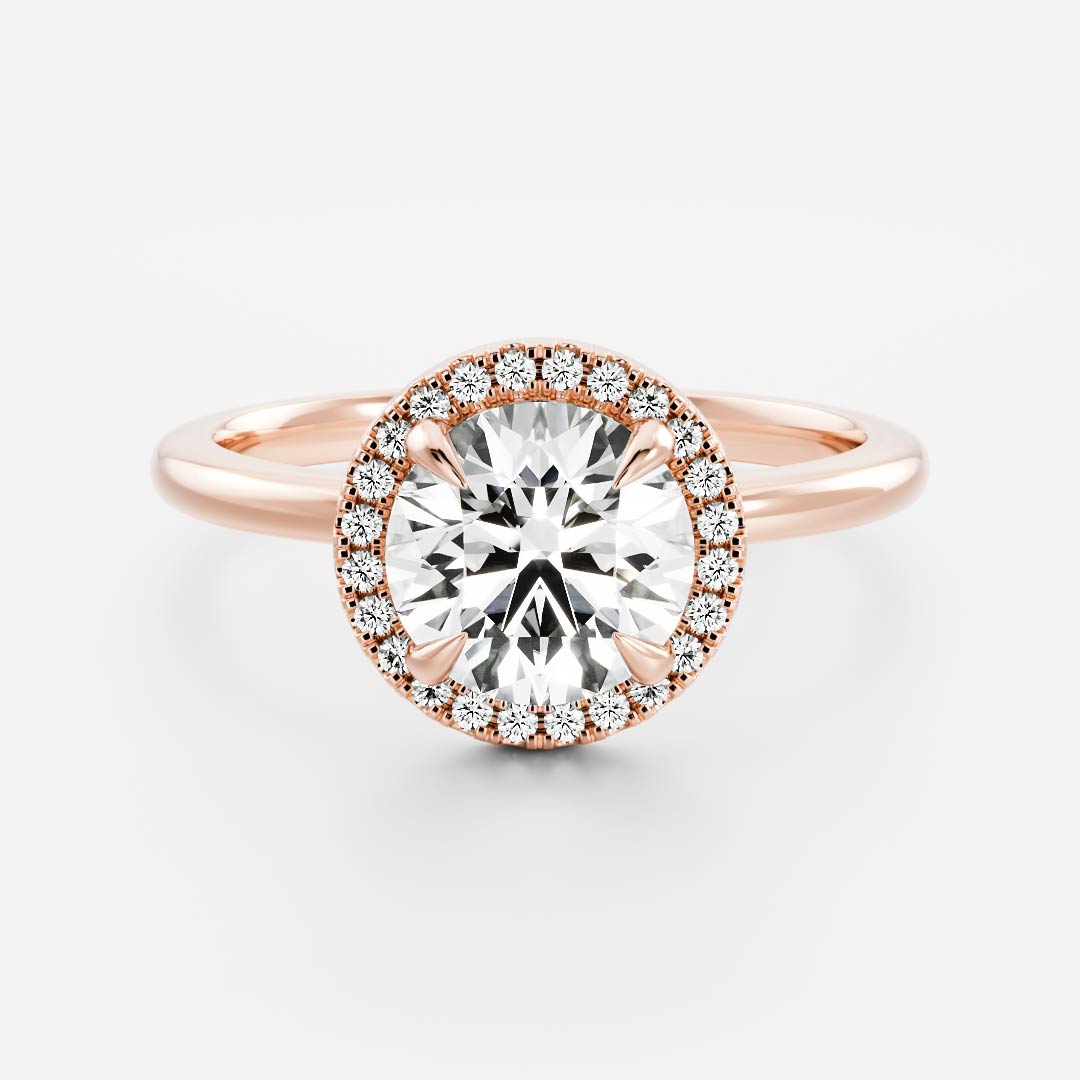 Stunning 1.0-2.0 CT Round Moissanite Engagement Ring with Halo Design