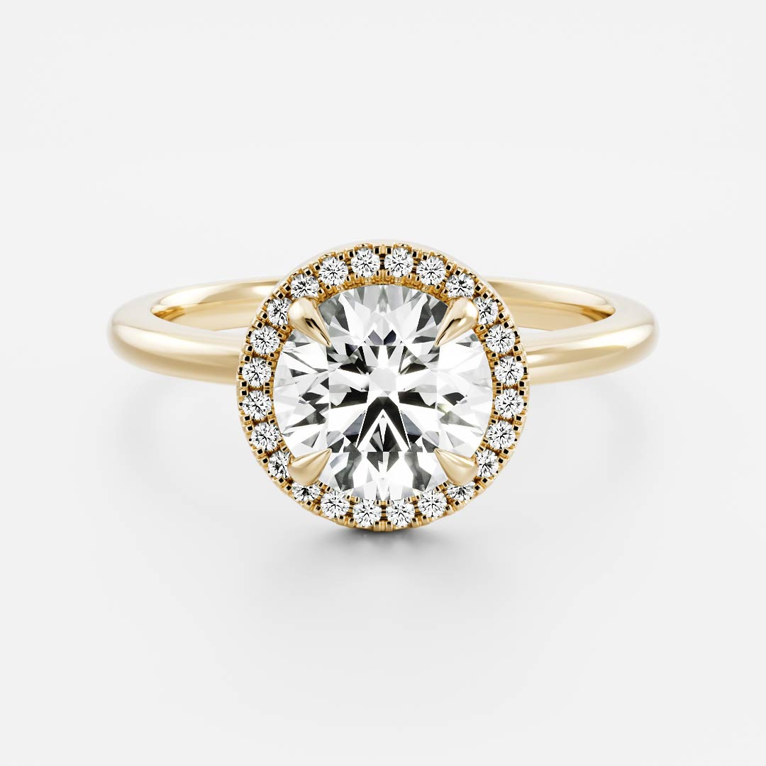 Stunning 1.0-2.0 CT Round Moissanite Engagement Ring with Halo Design
