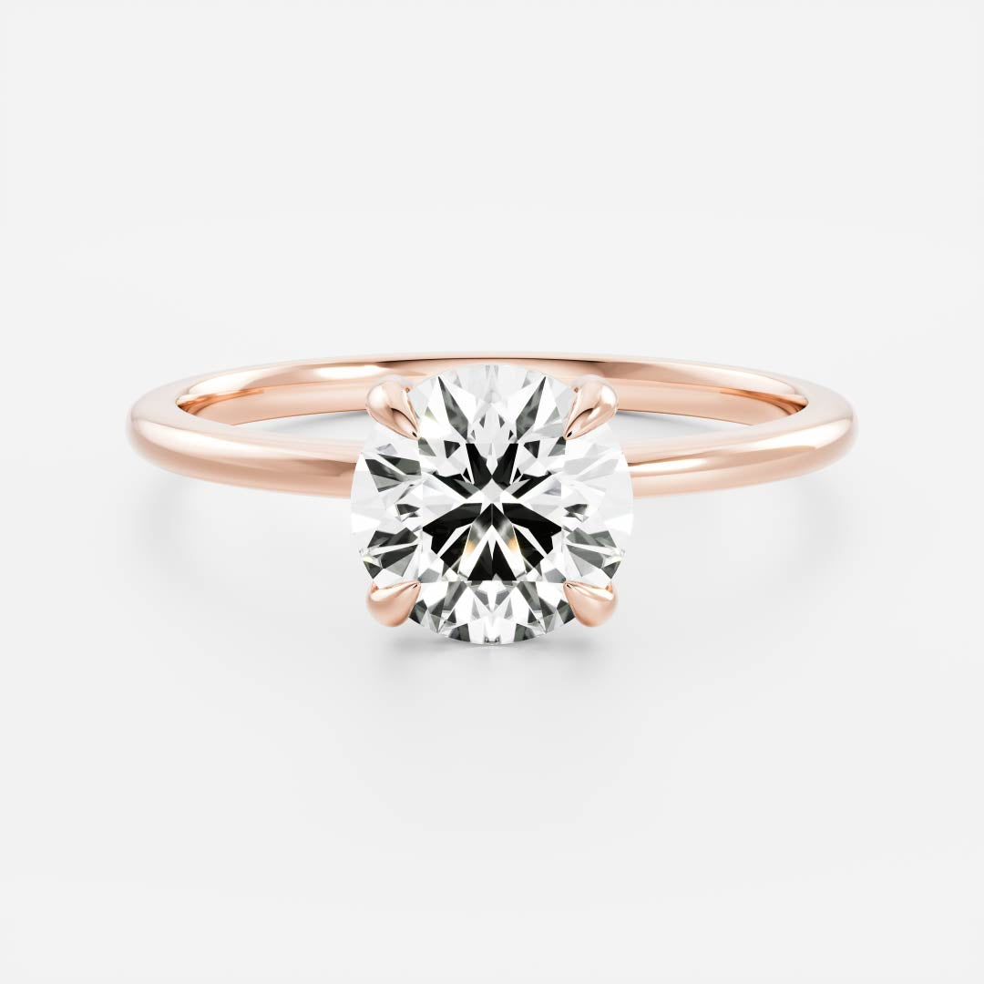 Stunning 1.0-2.0 CT Round Moissanite Engagement Ring with Solitaire Design