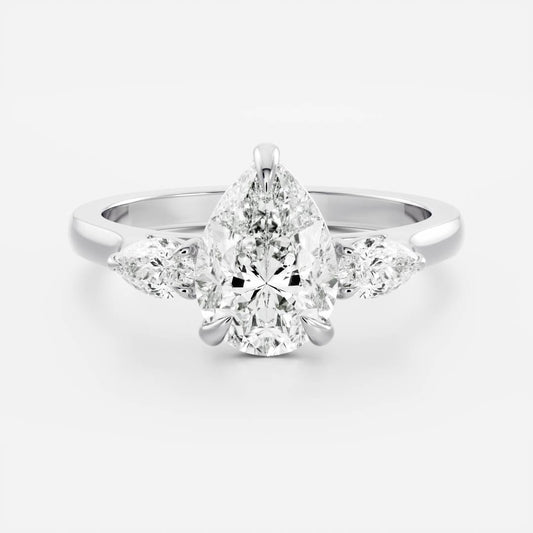 Marquise Cut Cluster Styled Lab Grown Diamond Engagement Ring