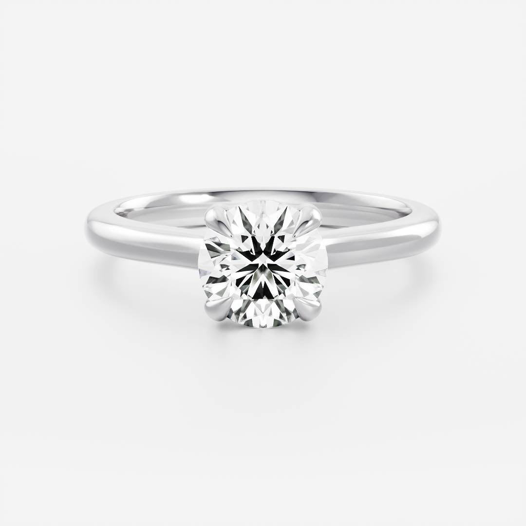Stunning 0.5-1.5 CT Round Moissanite Engagement Ring With Solitaire Design