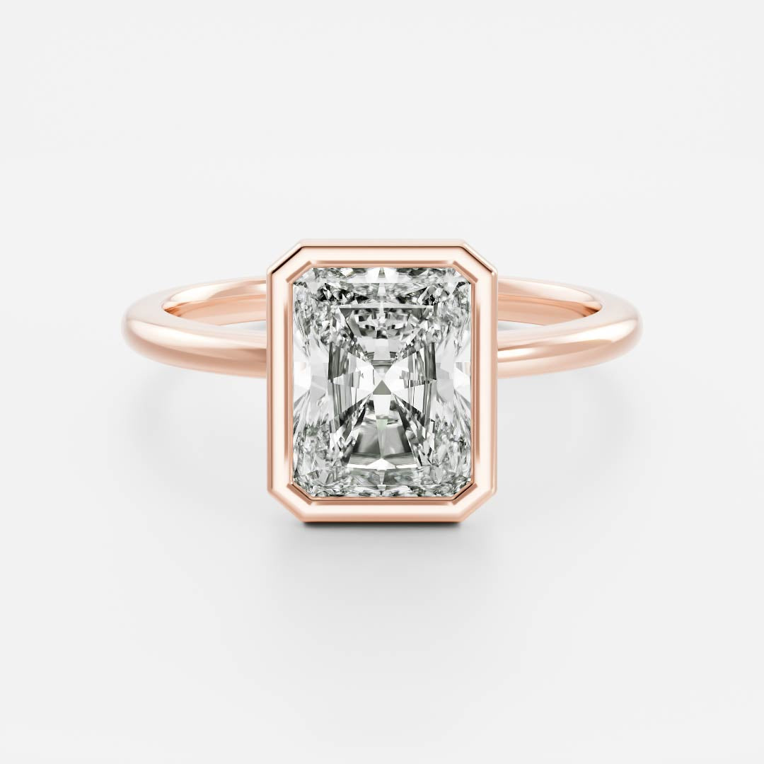 Stunning 1.0-2.0 CT Radiant Moissanite Engagement Ring with Bezel Design