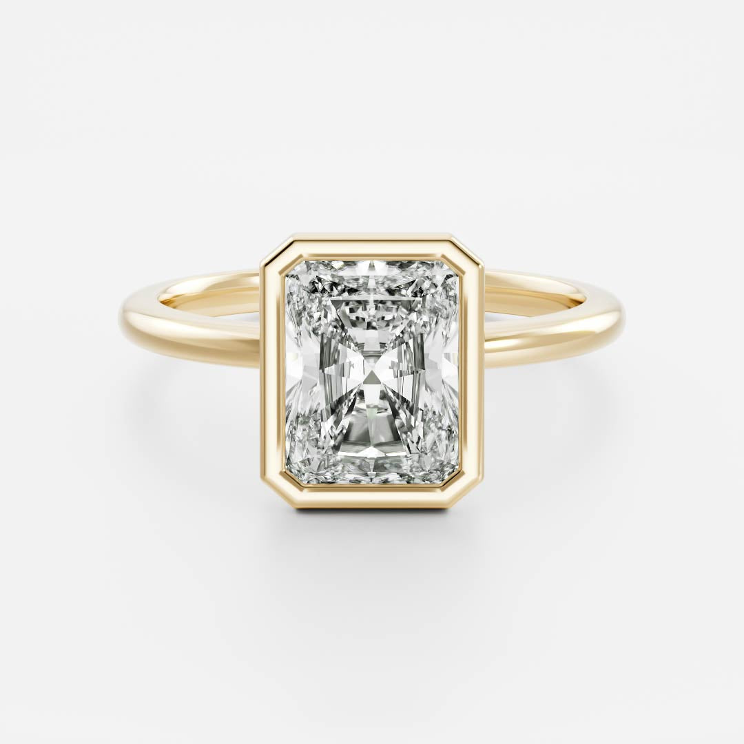 Stunning 1.0-2.0 CT Radiant Moissanite Engagement Ring with Bezel Design