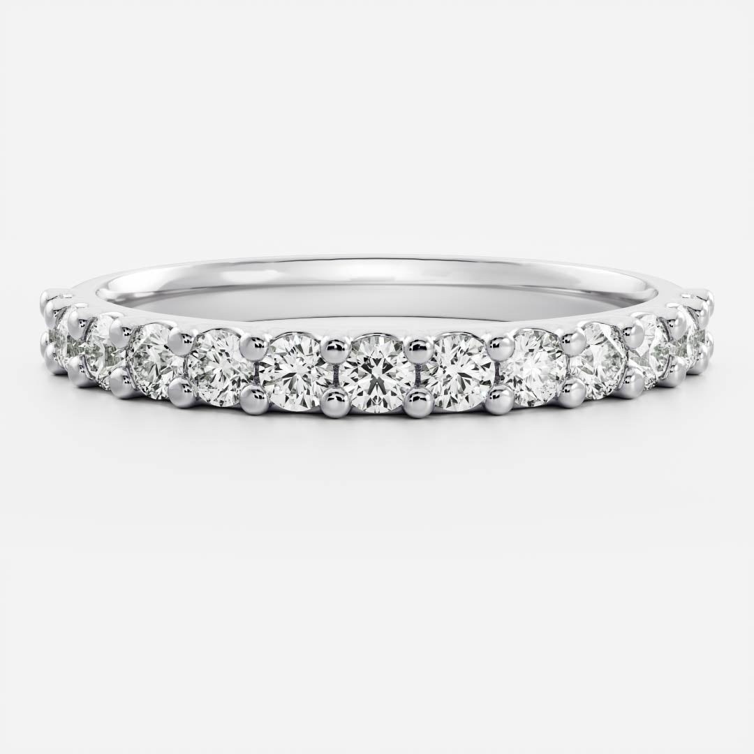 Stunning 0.20 TCW Round Moissanite Stones Half Eternity Wedding Bands