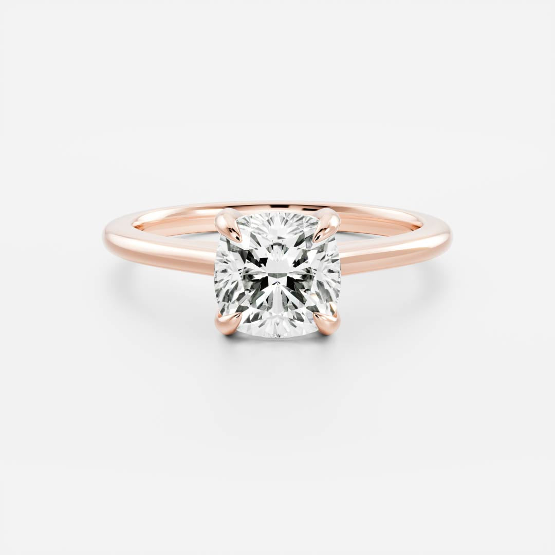 Stunning 1.0-2.0 CT Cushion Moissanite Engagement Ring with Solitaire Design