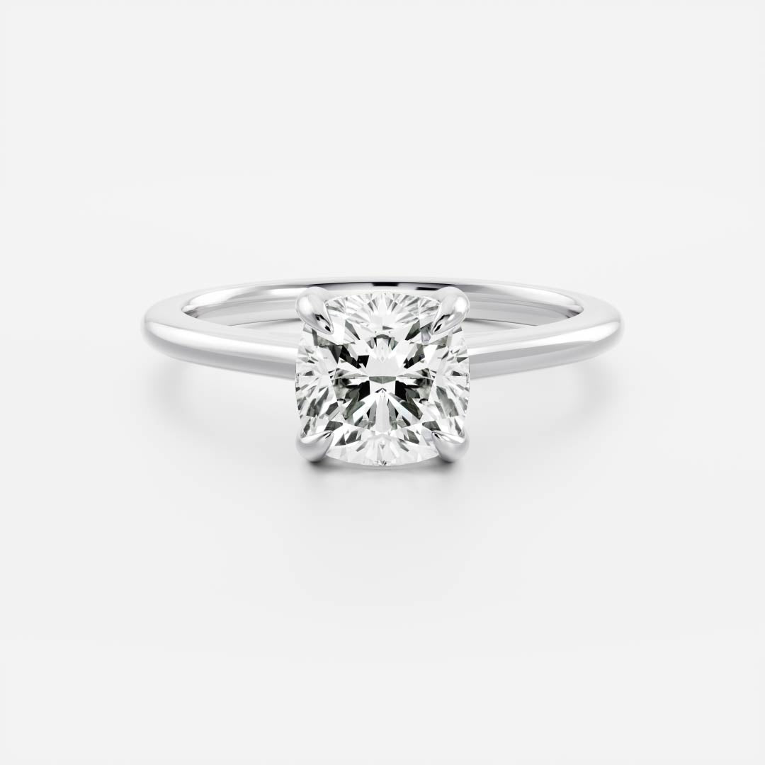 Stunning 1.0-2.0 CT Cushion Moissanite Engagement Ring with Solitaire Design