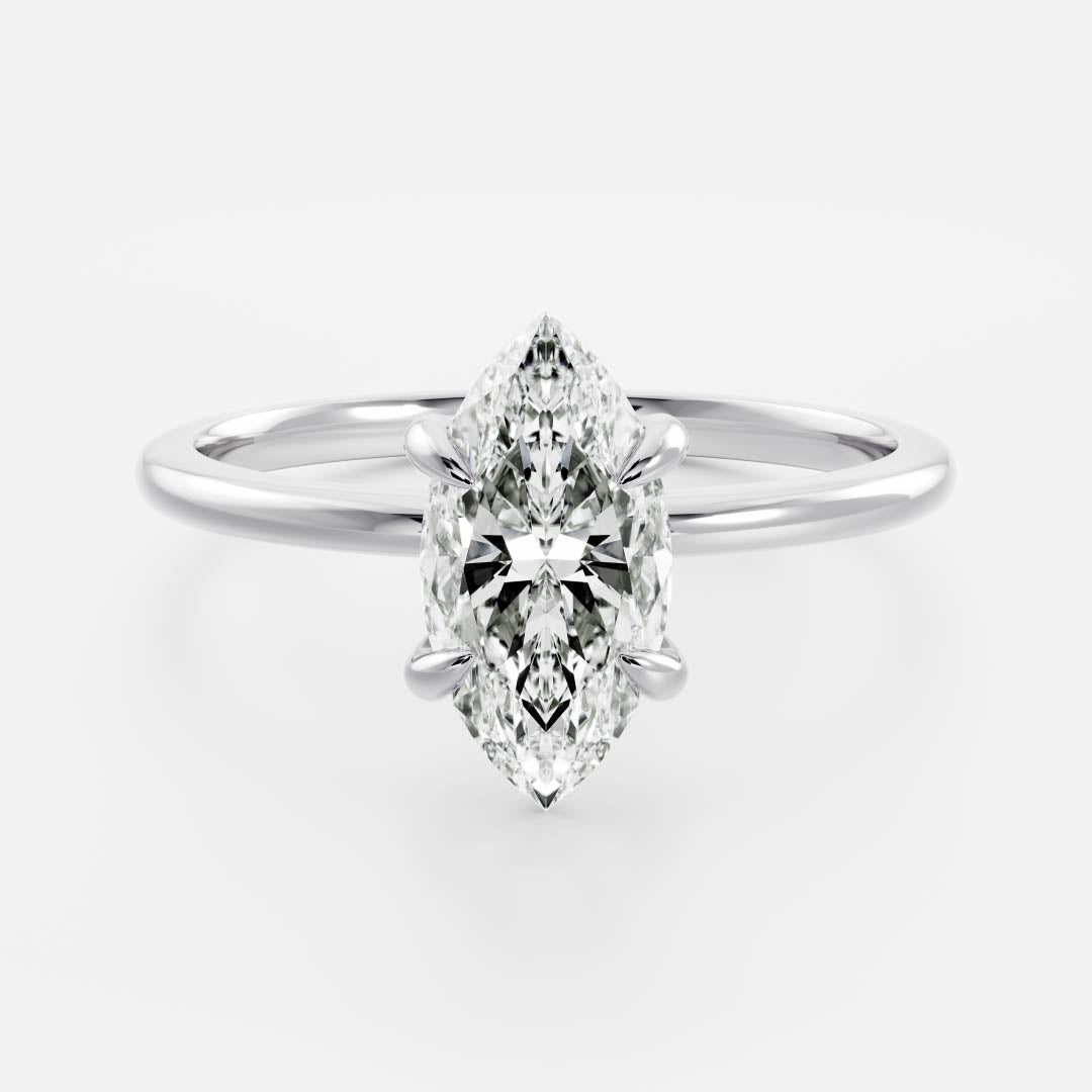 Stunning 1.5-2.5 CT Marquise Moissanite Engagement Ring with Solitaire Design