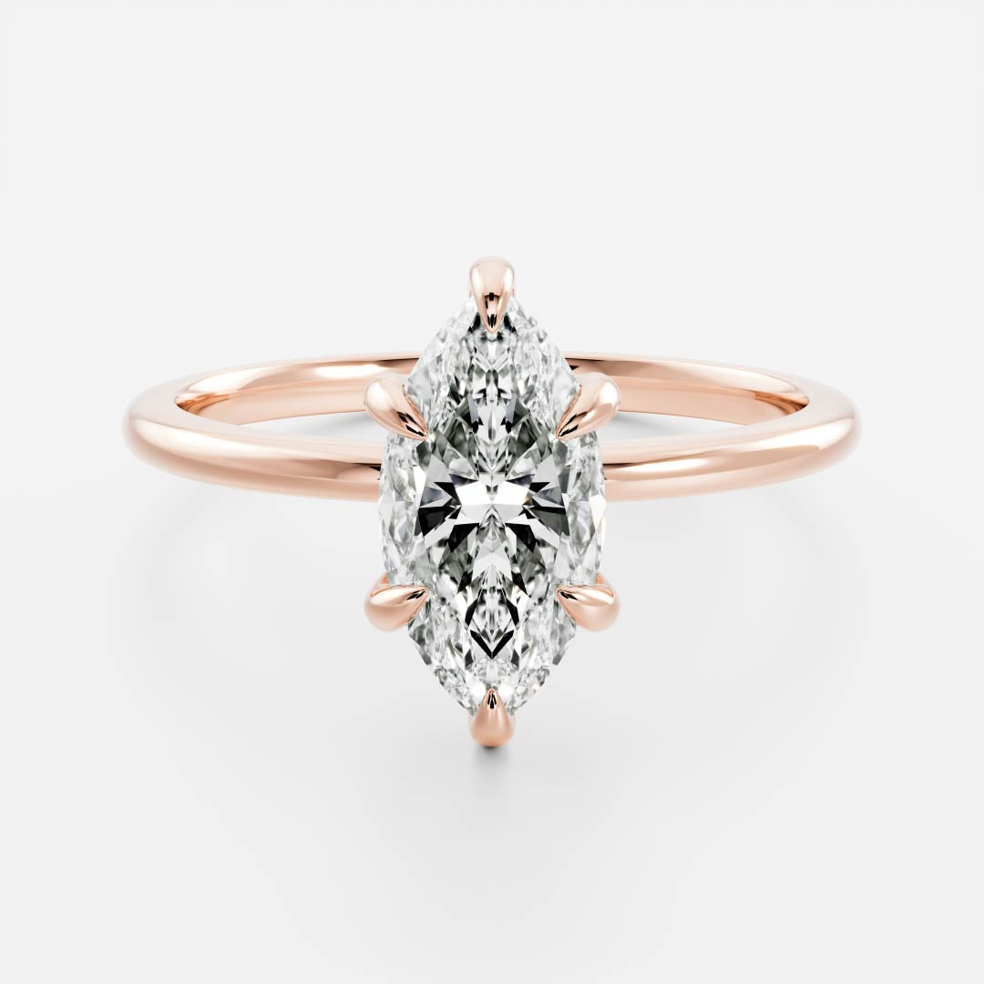 Stunning 1.5-2.5 CT Marquise Moissanite Engagement Ring with Solitaire Design