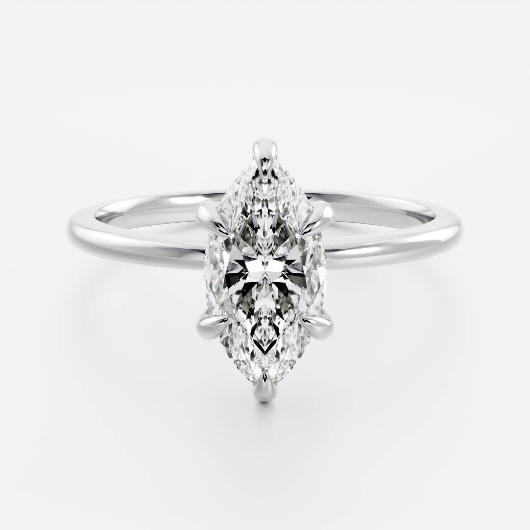 Stunning 1.5-2.5 CT Marquise Moissanite Engagement Ring with Solitaire Design