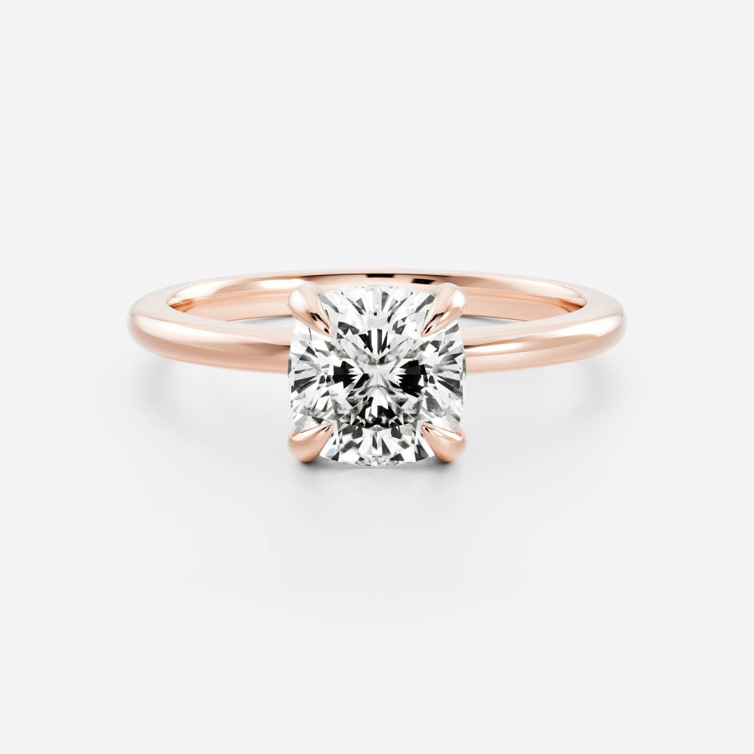 Stunning 1.0-2.0 CT Cushion Moissanite Engagement Ring with Solitaire Design
