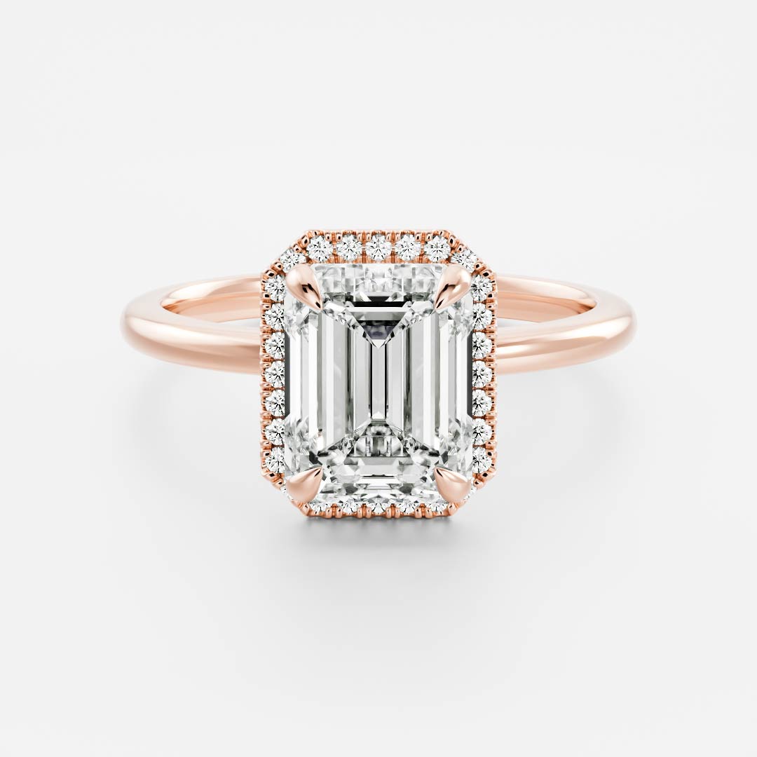 Stunning 1.5-2.5 CT Emerald Moissanite Engagement Ring with Halo Design
