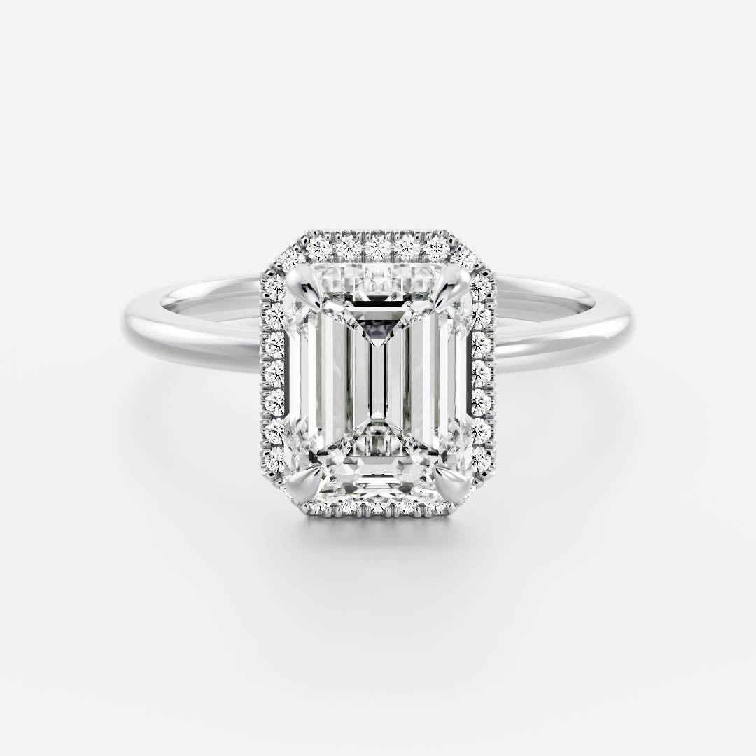 Stunning 1.5-2.5 CT Emerald Moissanite Engagement Ring with Halo Design