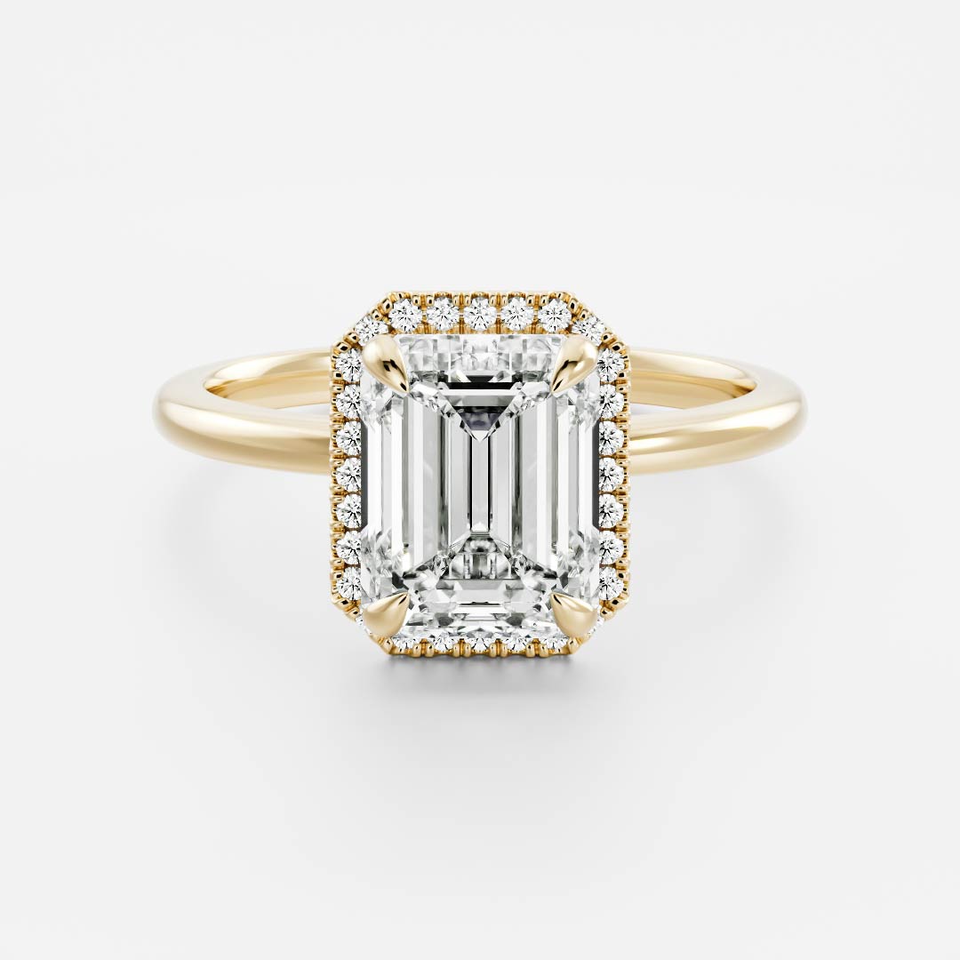 Stunning 1.5-2.5 CT Emerald Moissanite Engagement Ring with Halo Design