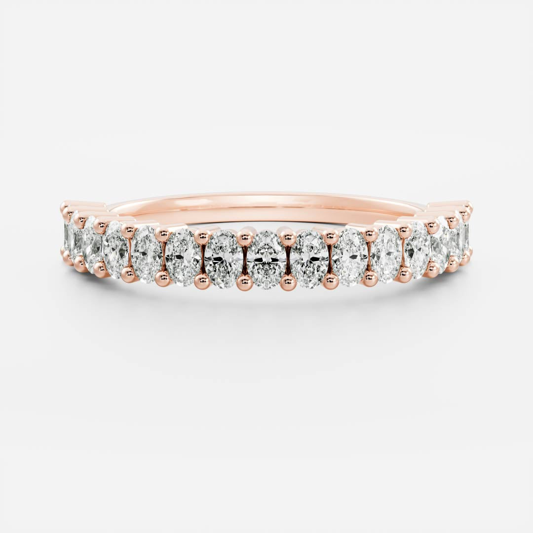 Stunning 0.30 CT Oval Moissanite Stones Half Eternity Wedding Band