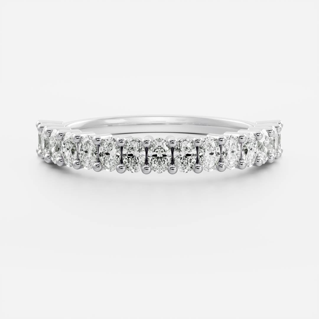 Stunning 0.30 CT Oval Moissanite Stones Half Eternity Wedding Band