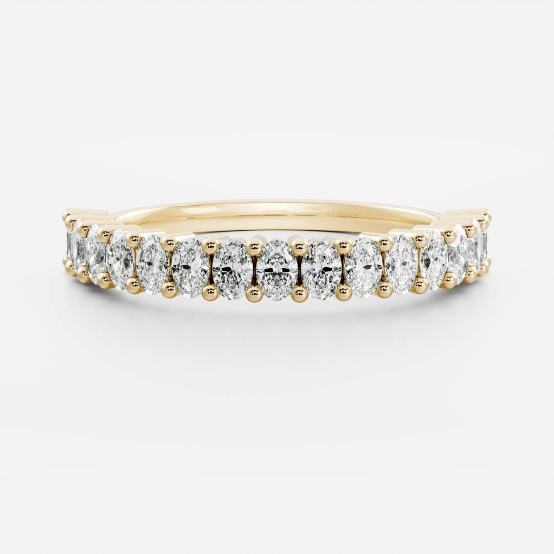 Stunning 0.30 CT Oval Moissanite Stones Half Eternity Wedding Band