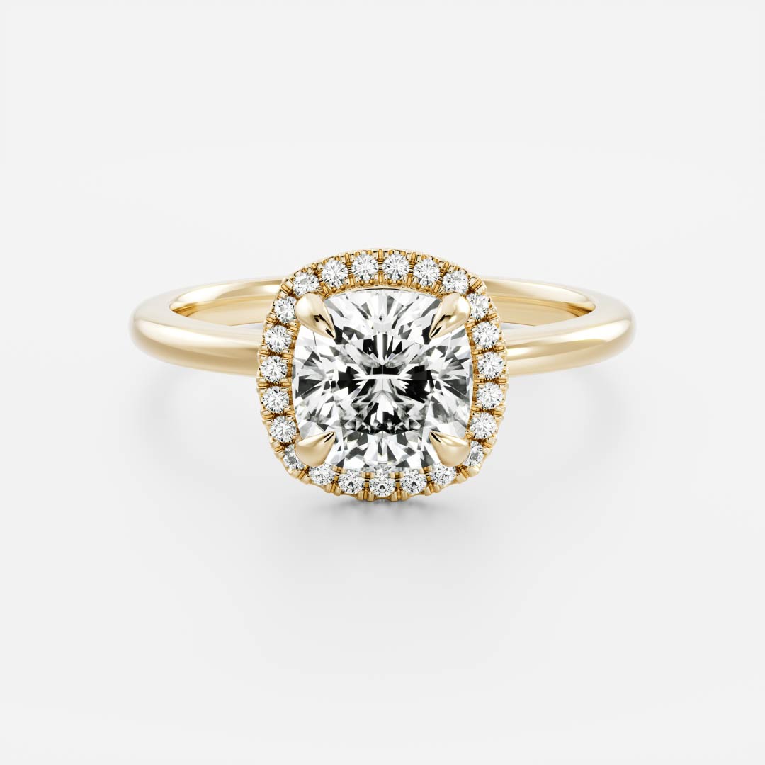 Stunning 1.0-2.0 CT Cushion Moissanite Engagement Ring with Halo Design