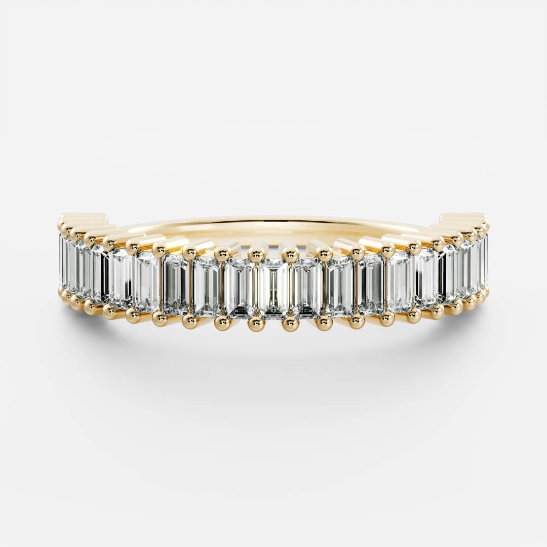 Stunning 0.40 TCW Baguette Moissanite Stones Half Eternity Wedding Band