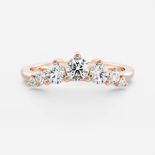 0.25 TCW Round Shaped Half Eternity Lab Grown Diamond Wedding Band