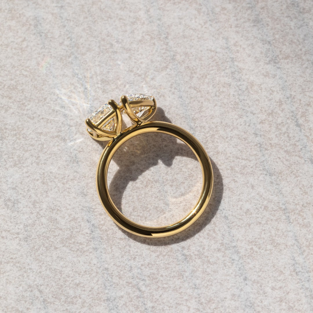 Marquise Shaped Three Stone Lab Grown Diamond Engagement Ring