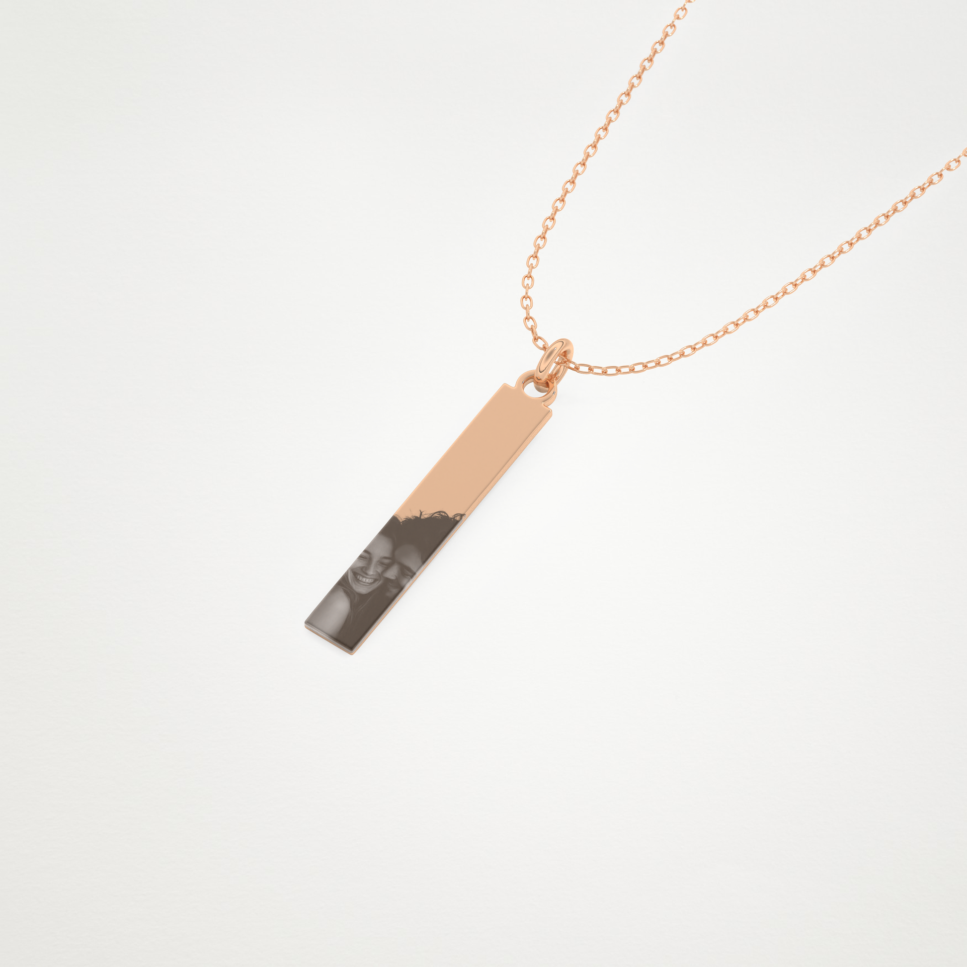 Custom Photo Printed Pendant Necklace – 14K/18K Gold & 925 Silver 15