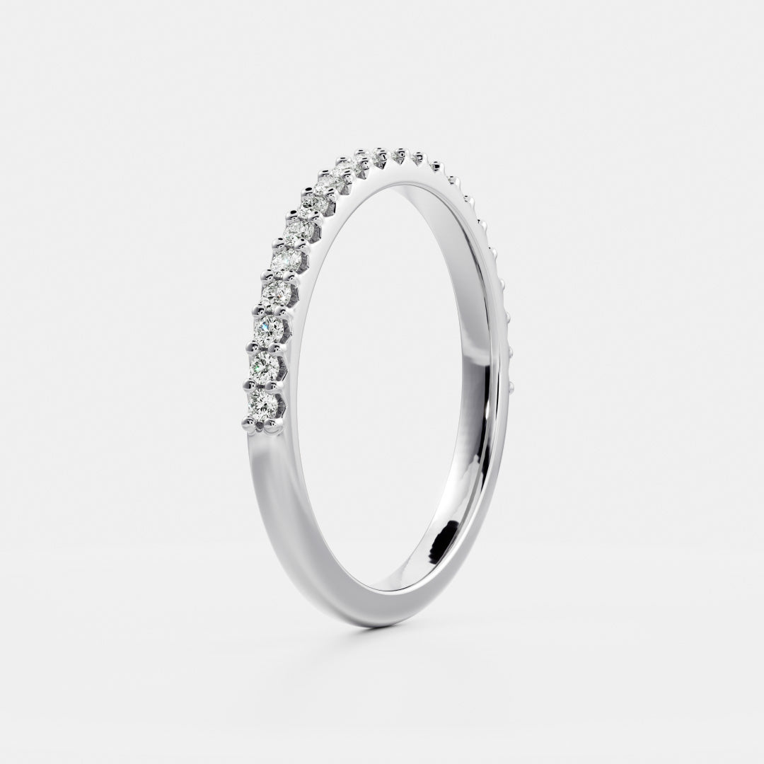Stunning 0.30 CT Round Moissanite Stones Half Eternity Wedding Bands