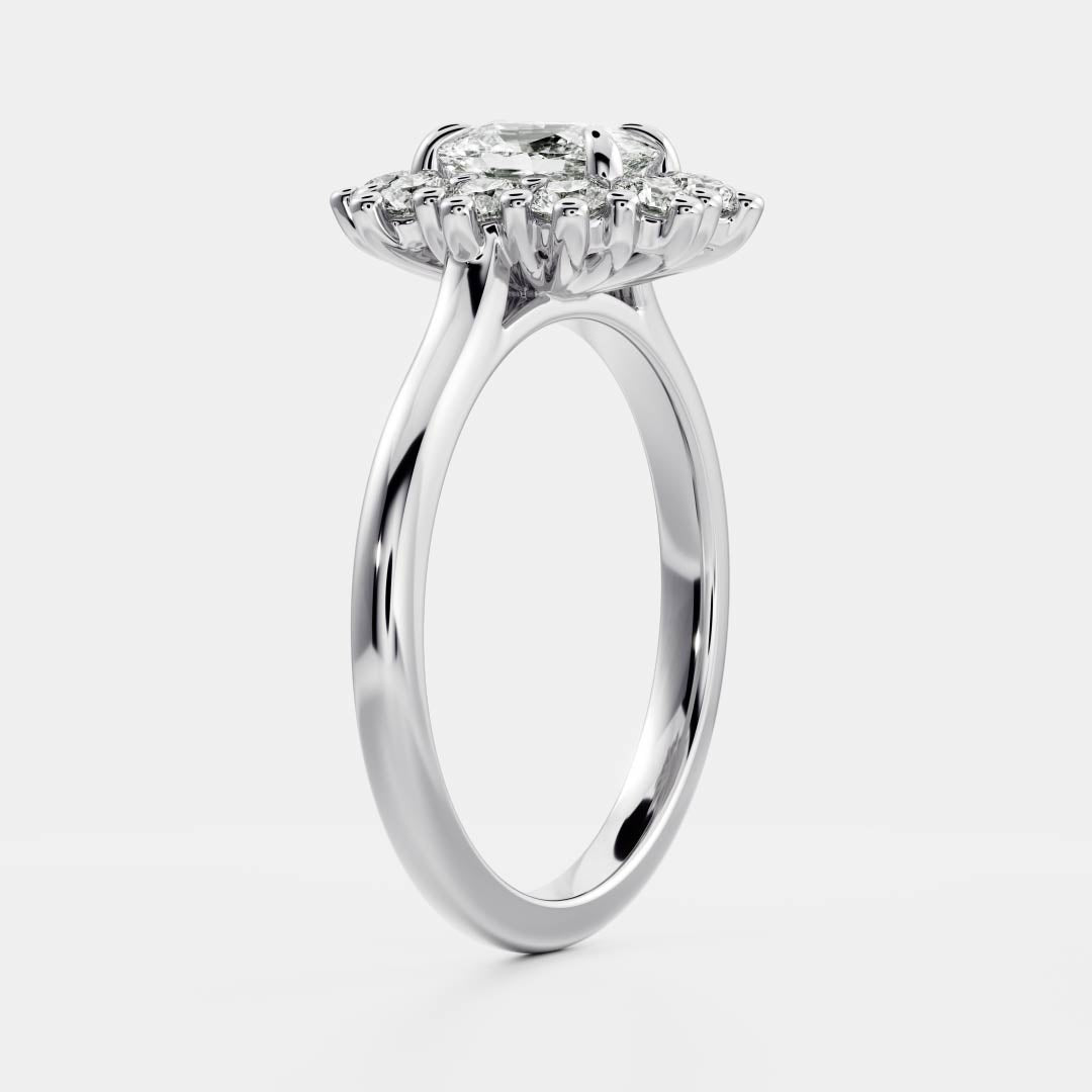 Stunning 1.0-3.0 CT Elongated Cushion Moissanite Engagement Ring with Halo Design