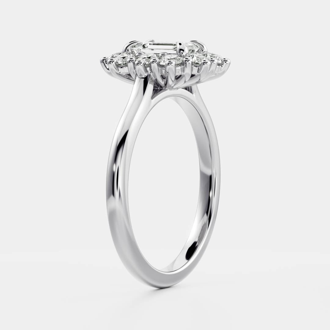 Stunning 1.5-2.5 CT Emerald Moissanite Engagement Ring with Halo Design