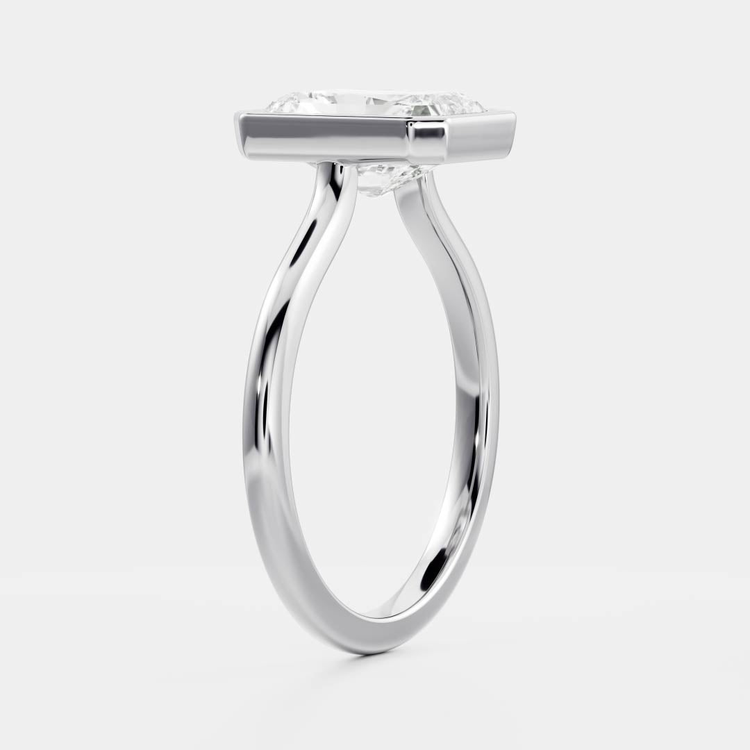 Stunning 1.0-2.0 CT Radiant Moissanite Engagement Ring with Bezel Design