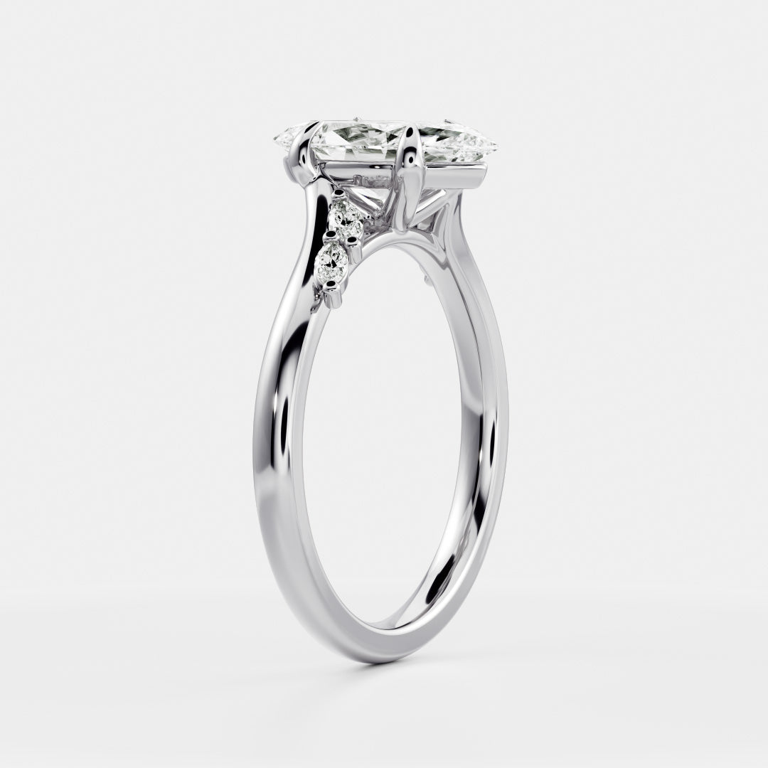 Stunning 1.5-2.5 CT Marquise Moissanite Engagement Ring with Cluster Design