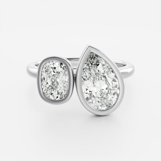 Marquise Cut Cluster Styled Lab Grown Diamond Engagement Ring