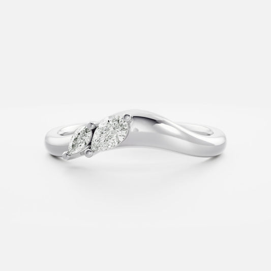 0.25 TCW Round Shaped Half Eternity Lab Grown Diamond Wedding Band