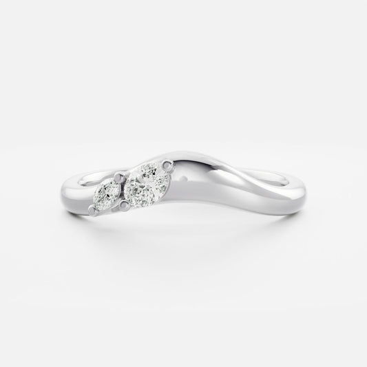 0.25 TCW Round Shaped Half Eternity Lab Grown Diamond Wedding Band