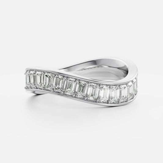 0.25 TCW Round Shaped Half Eternity Lab Grown Diamond Wedding Band