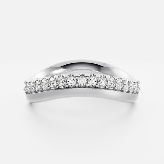 0.25 TCW Round Shaped Half Eternity Lab Grown Diamond Wedding Band