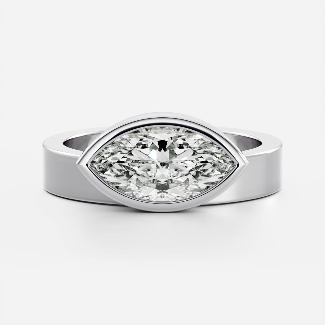 Stunning 1.5-2.5 CT Marquise Moissanite Engagement Ring with Bezel Design