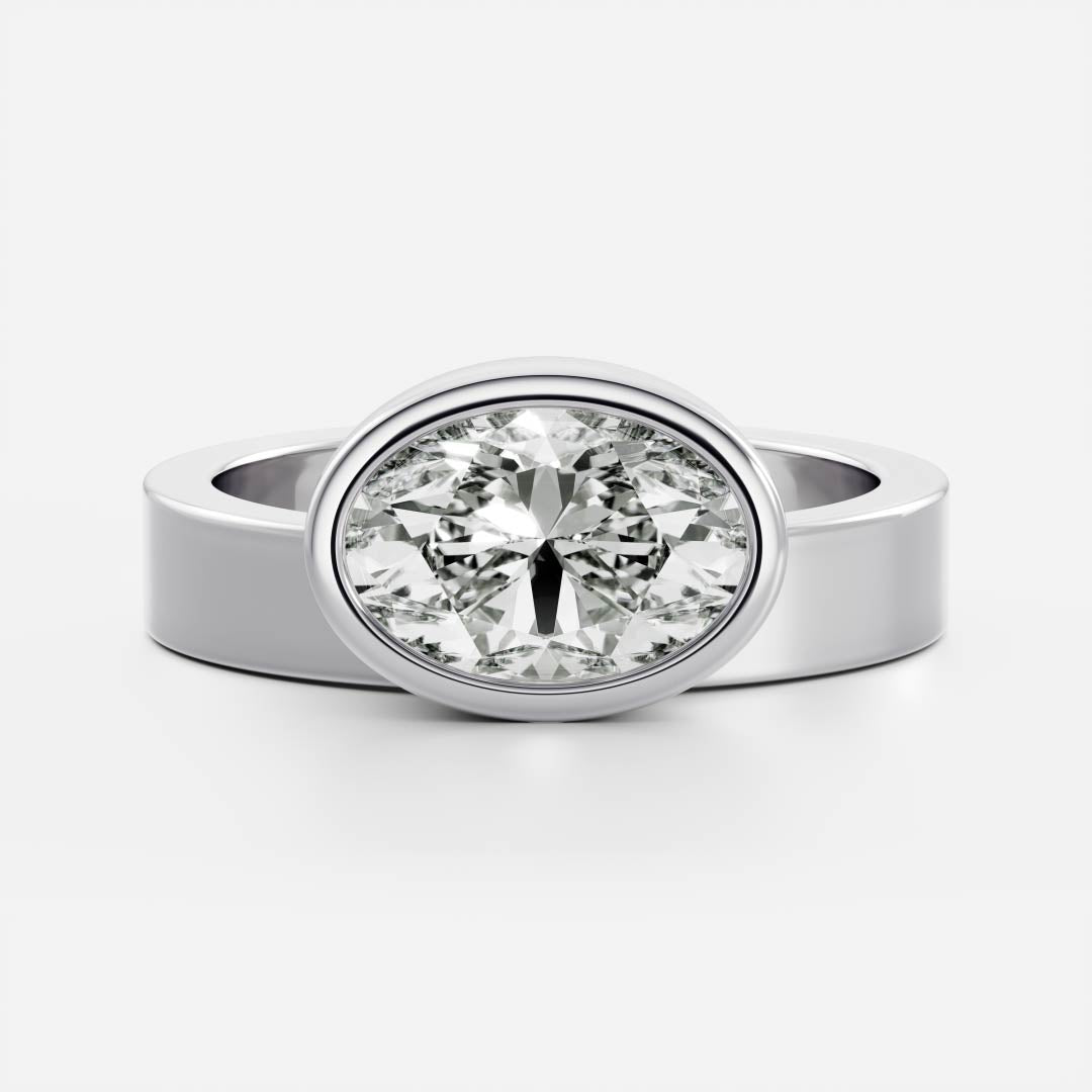 Stunning 1.5-2.5 CT Oval Moissanite Engagement Ring with Bezel Design
