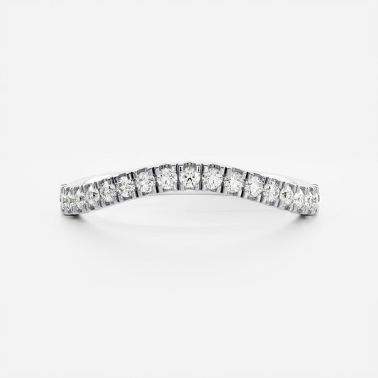 0.25 TCW Round Shaped Half Eternity Lab Grown Diamond Wedding Band