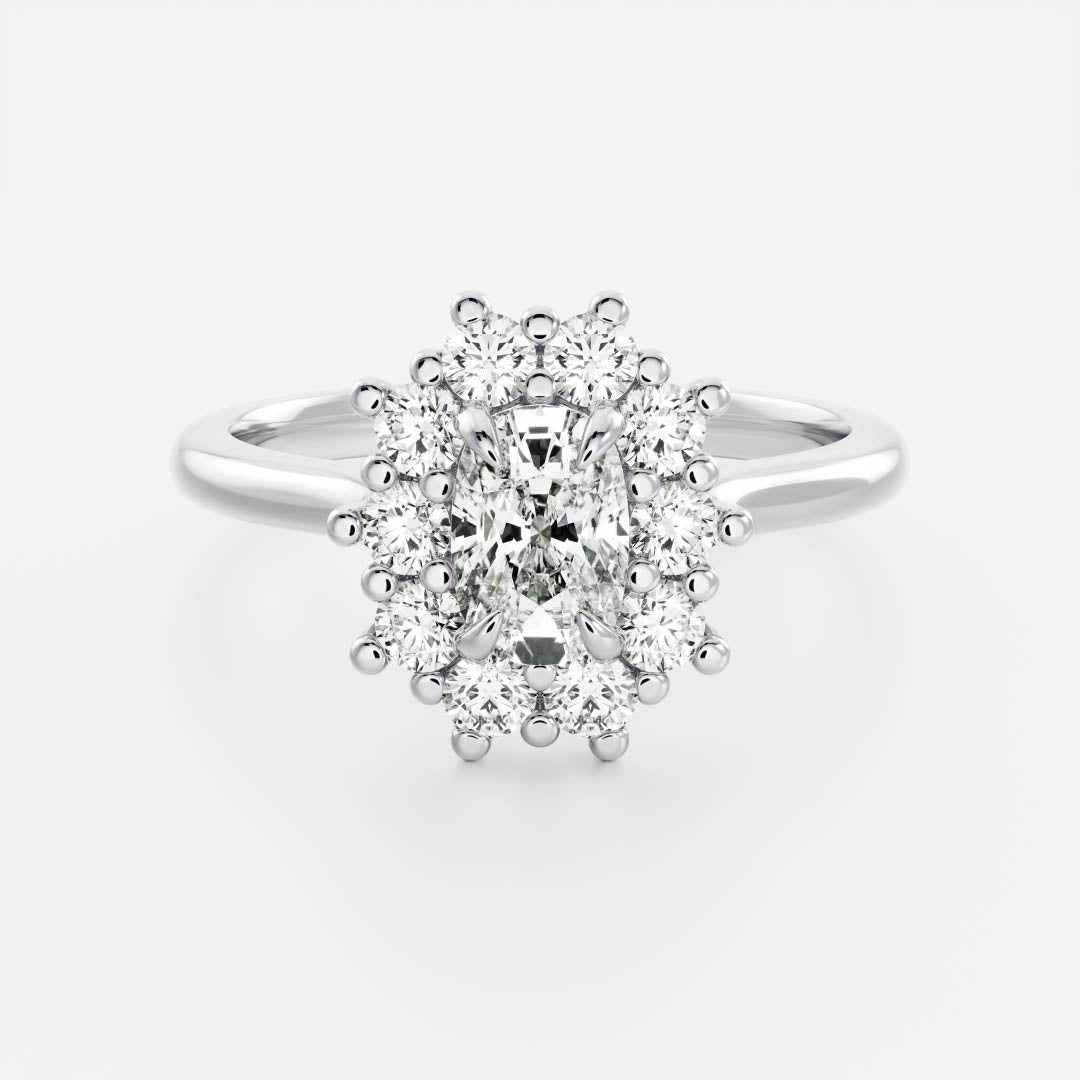 Stunning 1.0-3.0 CT Elongated Cushion Moissanite Engagement Ring with Halo Design