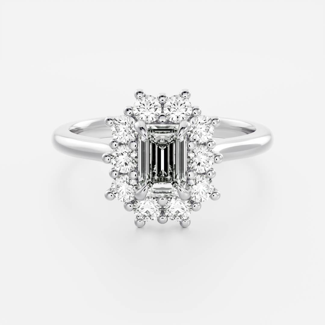 Stunning 1.5-2.5 CT Emerald Moissanite Engagement Ring with Halo Design