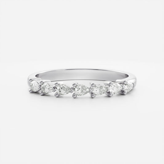 0.25 TCW Round Shaped Half Eternity Lab Grown Diamond Wedding Band