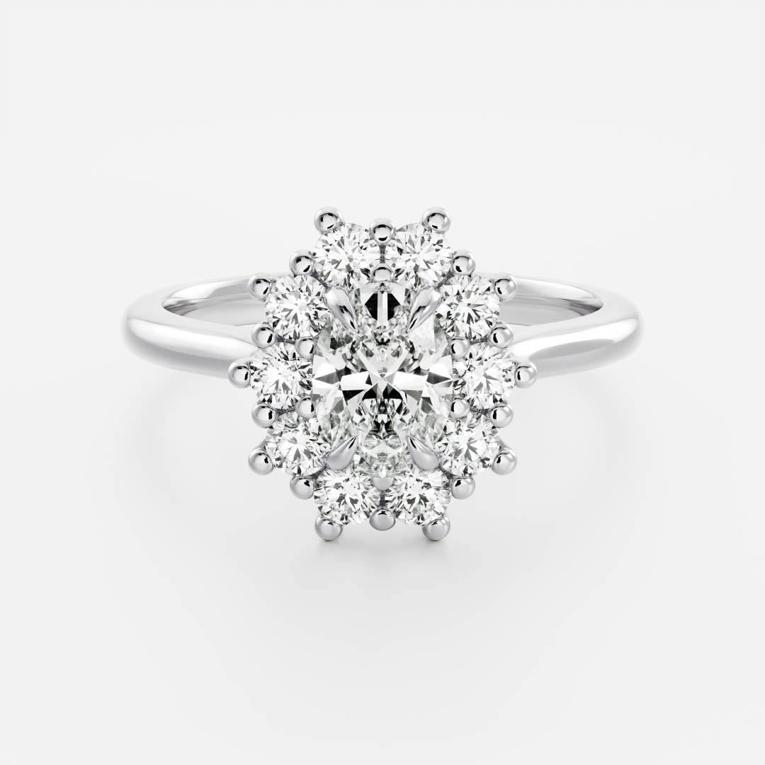 Stunning 1.0-2.0 CT Oval Moissanite Engagement Ring with Halo Design