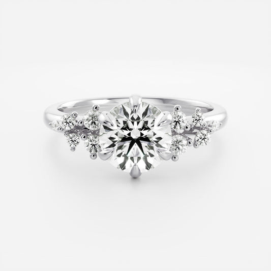 Marquise Cut Cluster Styled Lab Grown Diamond Engagement Ring